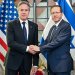 الرئيس الإسرائيلي يتسحاق هرتسوغ يلتقي وزير الخارجية الأميركي أنتوني بلينكن في تل أبيب (د.ب.أ)