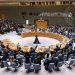 أعضاء مجلس الأمن خلال تصويت على منح دولة فلسطين العضوية الكاملة في «الأمم المتحدة» الشهر الماضي (صور «الأمم المتحدة»)